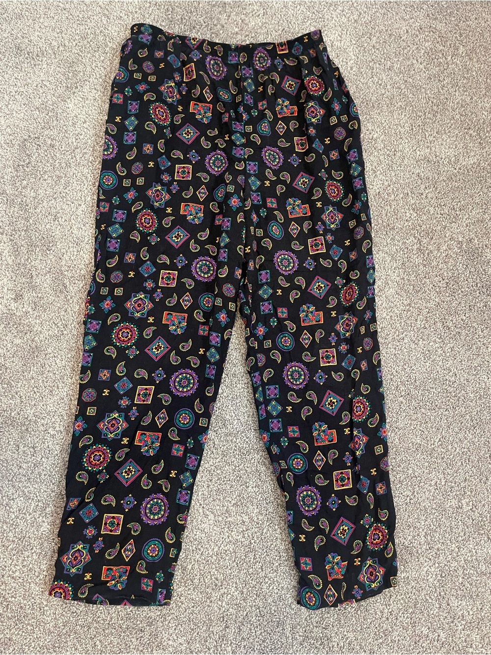 Vintage G.W. Division of Graff Paisley Print Ankle Pants Women’s Size 14 USA